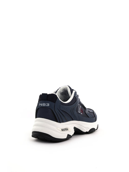 Sneakers da uomo Nautica in similpelle blu dallo stile minimal e retrò