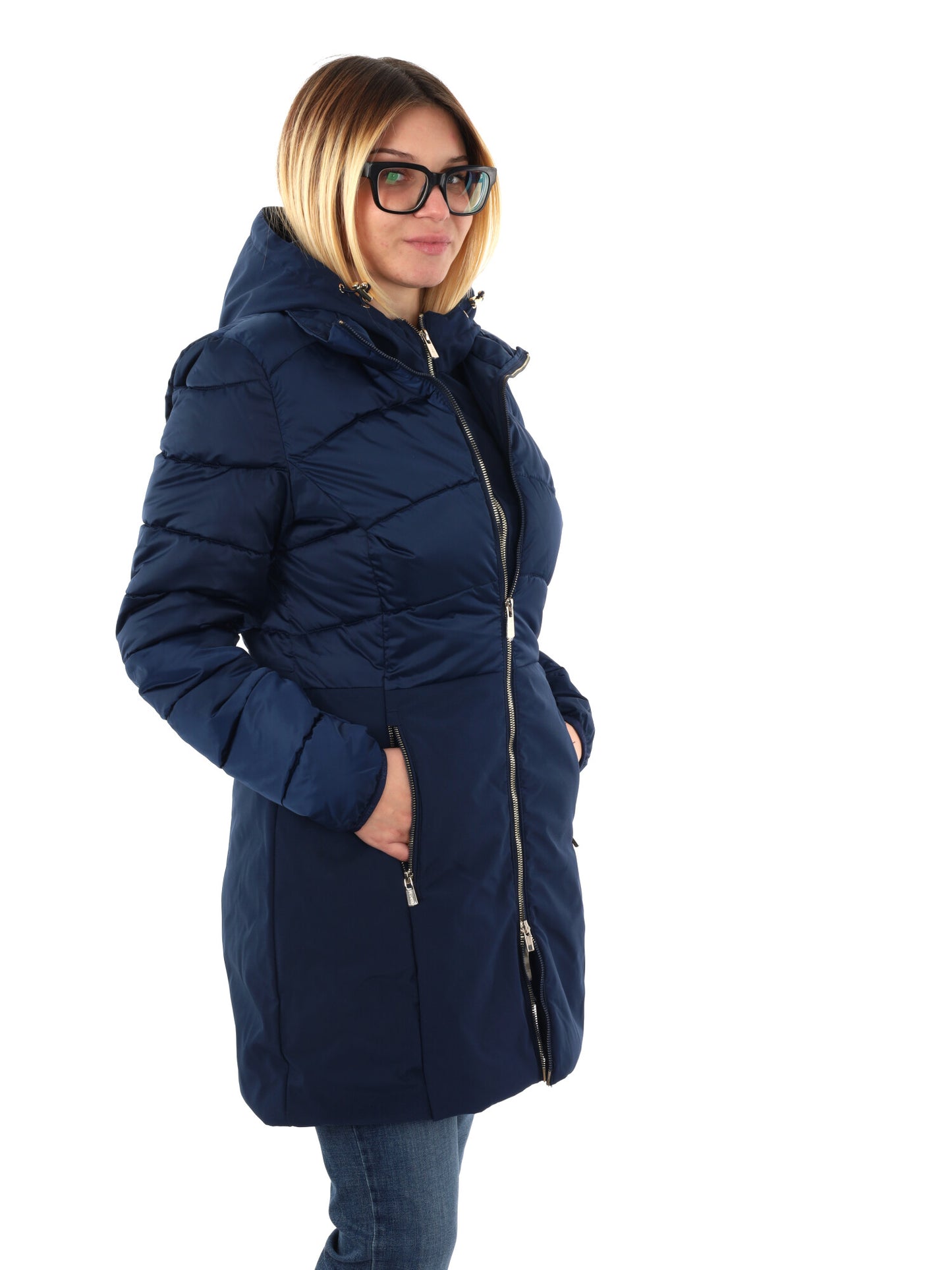 GIACCONE CON FINTO GILET YES ZEE DA DONNA BLU