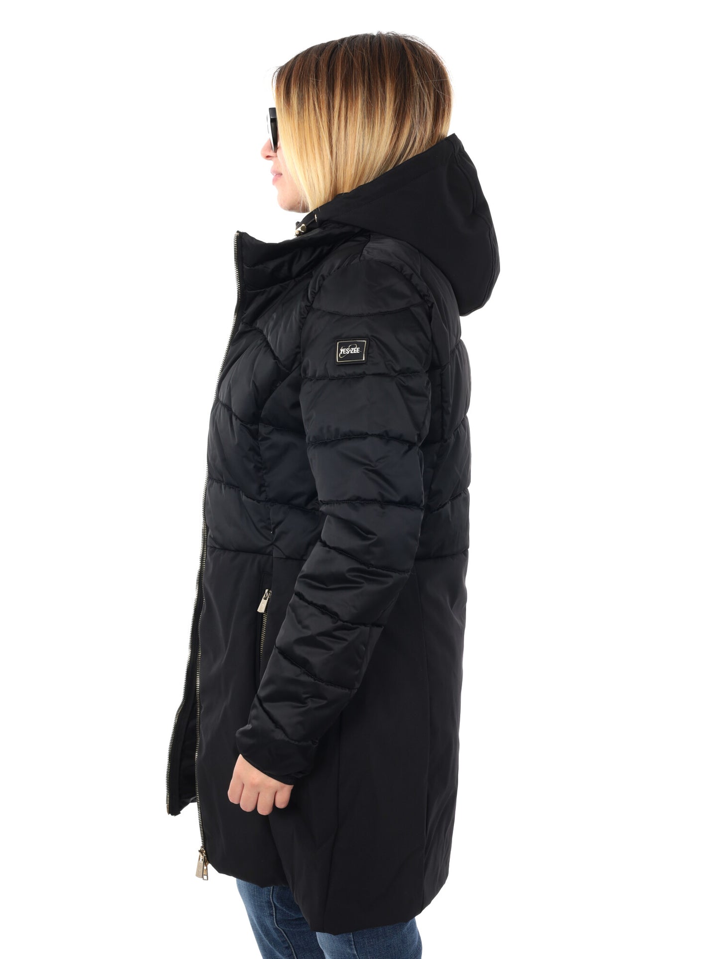 GIACCONE CON FINTO GILET YES ZEE DA DONNA NERO