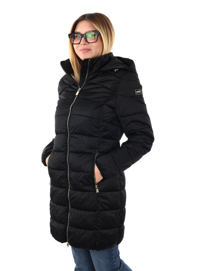 GIACCONE LUNGO TRAPUNTATO YES ZEE DA DONNA NERO