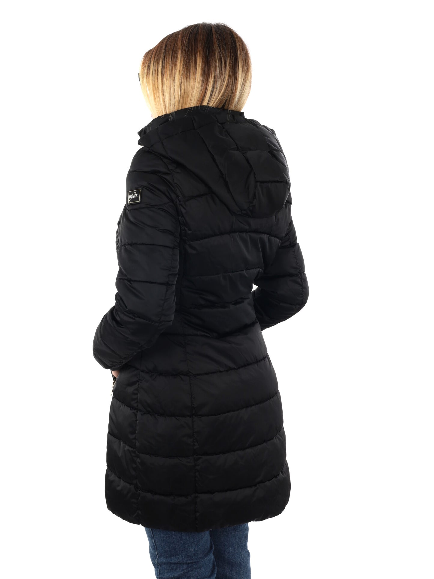 GIACCONE LUNGO TRAPUNTATO YES ZEE DA DONNA NERO