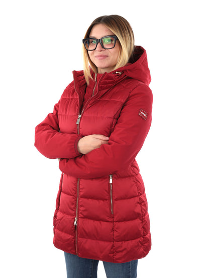 GIACCONE LUNGO YES ZEE DA DONNA ROSSO SCURO