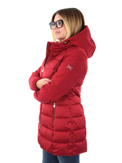 GIACCONE LUNGO YES ZEE DA DONNA ROSSO SCURO