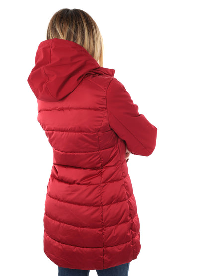 GIACCONE LUNGO YES ZEE DA DONNA ROSSO SCURO