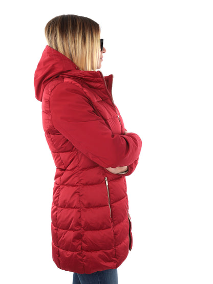 GIACCONE LUNGO YES ZEE DA DONNA ROSSO SCURO