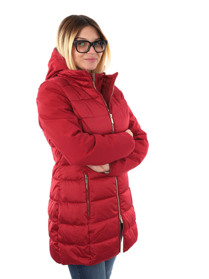 GIACCONE LUNGO YES ZEE DA DONNA ROSSO SCURO