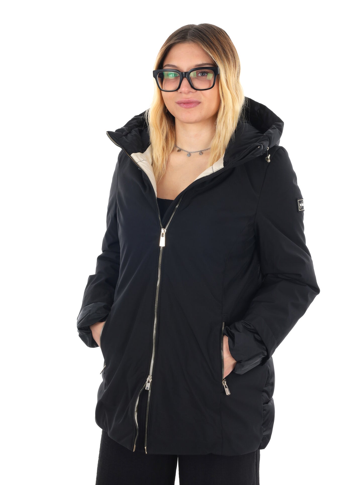 GIACCONE LUNGHEZZA MEDIA YES ZEE DA DONNA NERO