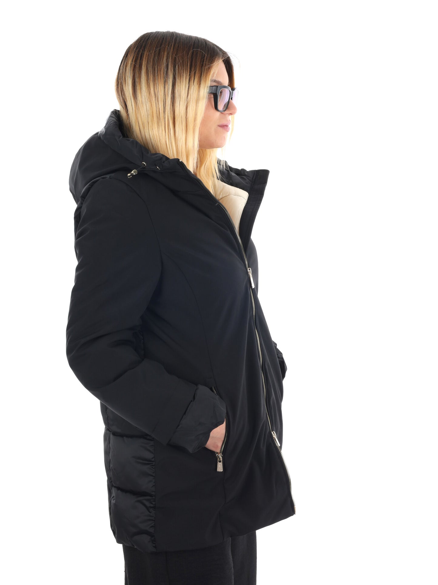 GIACCONE LUNGHEZZA MEDIA YES ZEE DA DONNA NERO