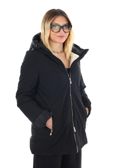 GIACCONE LUNGHEZZA MEDIA YES ZEE DA DONNA NERO