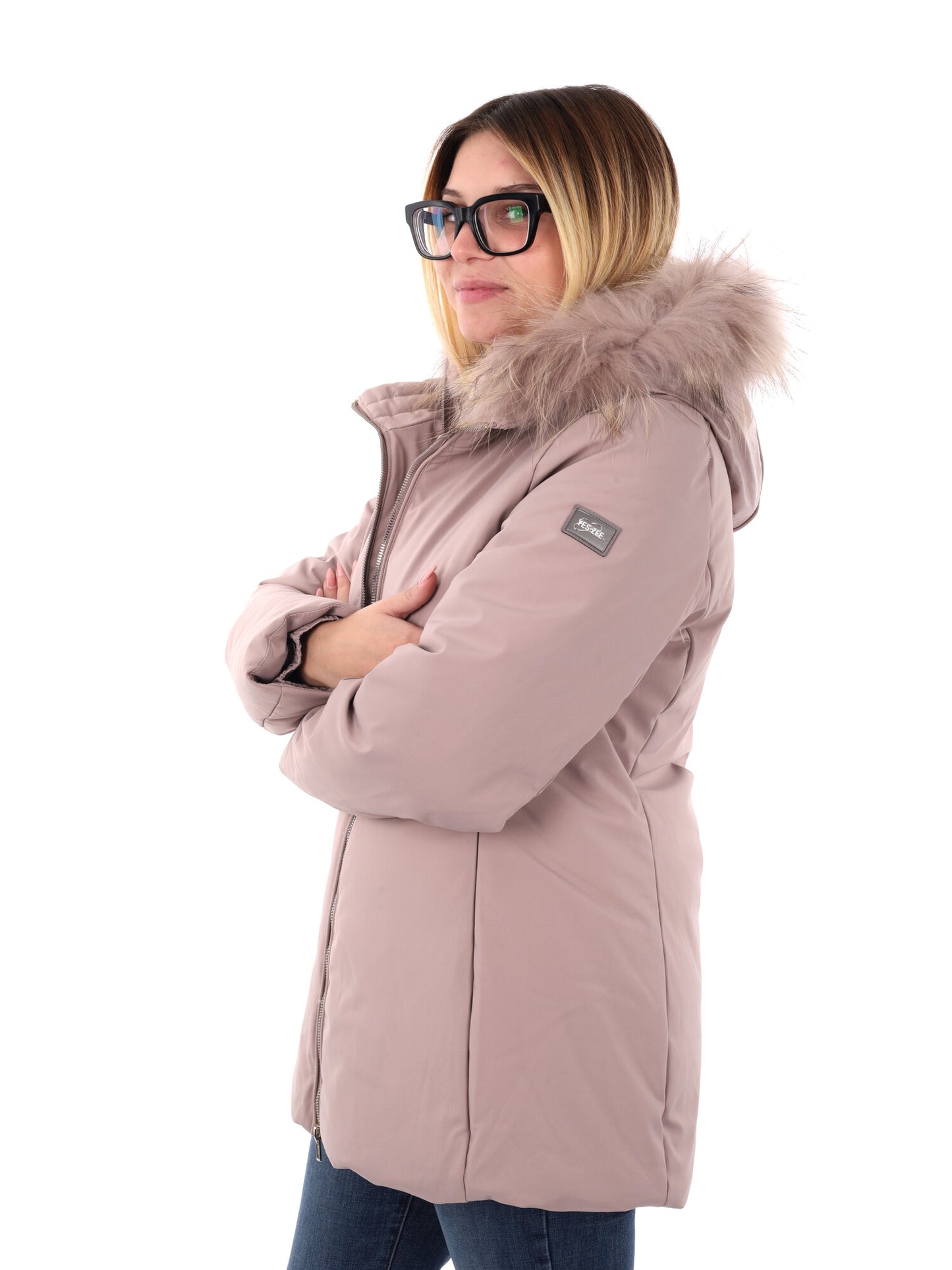 GIACCONE CON CAPPUCCIO E FINTO GILET YES ZEE DA DONNA CIPRIA