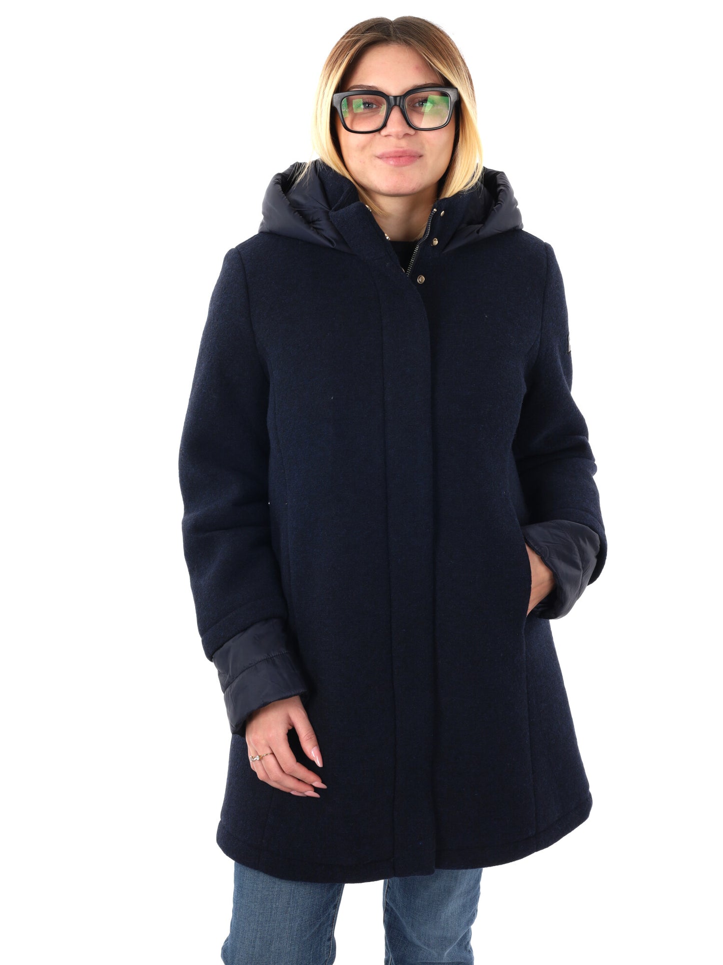 CAPPOTTO CON CAPPUCCIO FICCO YES ZEE DA DONNA BLU