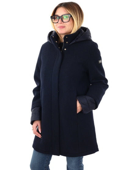 CAPPOTTO CON CAPPUCCIO FICCO YES ZEE DA DONNA BLU