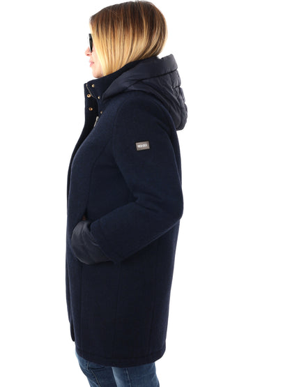 CAPPOTTO CON CAPPUCCIO FICCO YES ZEE DA DONNA BLU