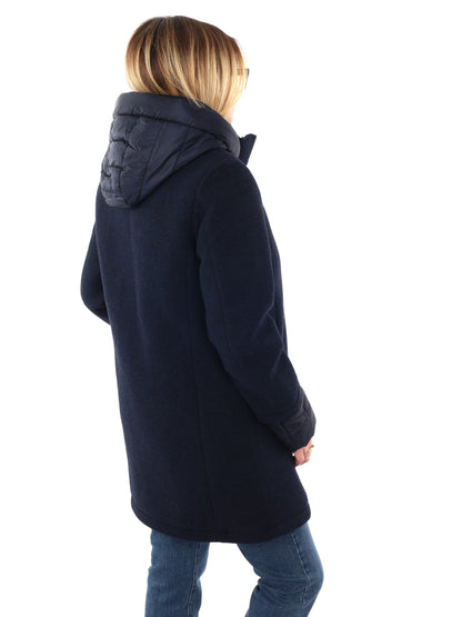 CAPPOTTO CON CAPPUCCIO FICCO YES ZEE DA DONNA BLU