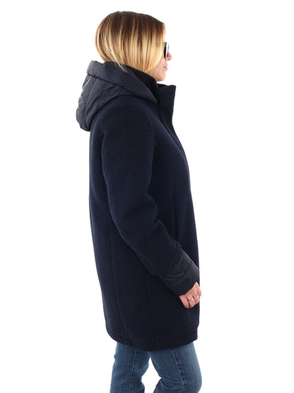 CAPPOTTO CON CAPPUCCIO FICCO YES ZEE DA DONNA BLU