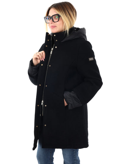 CAPPOTTO CON CAPPUCCIO FICCO YES ZEE DA DONNA NERO