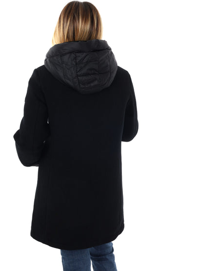 CAPPOTTO CON CAPPUCCIO FICCO YES ZEE DA DONNA NERO