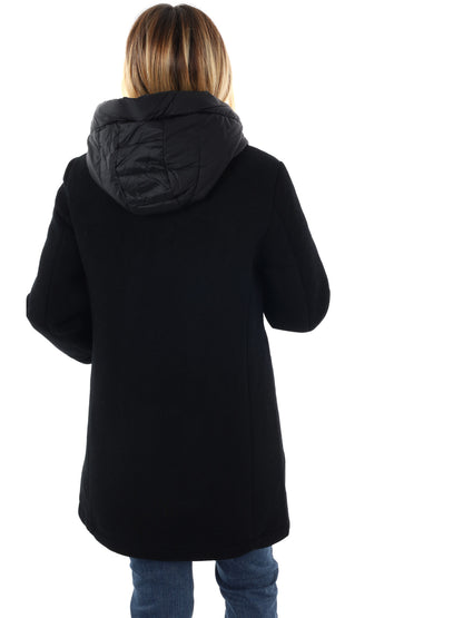 CAPPOTTO CON CAPPUCCIO FICCO YES ZEE DA DONNA NERO