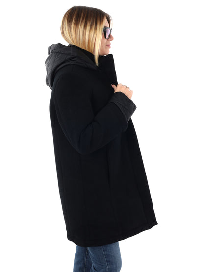 CAPPOTTO CON CAPPUCCIO FICCO YES ZEE DA DONNA NERO