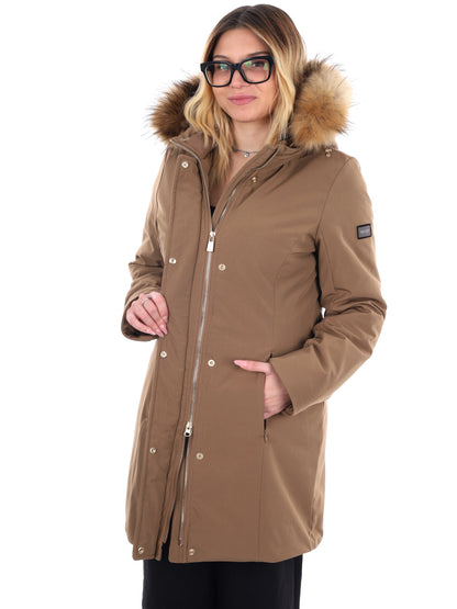 GIACCONE IDROREPELLENTE CON CAPPUCCIO YES ZEE DA DONNA CAMMELLO