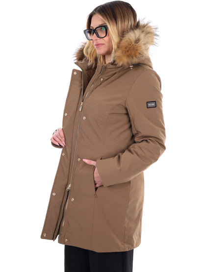 GIACCONE IDROREPELLENTE CON CAPPUCCIO YES ZEE DA DONNA CAMMELLO