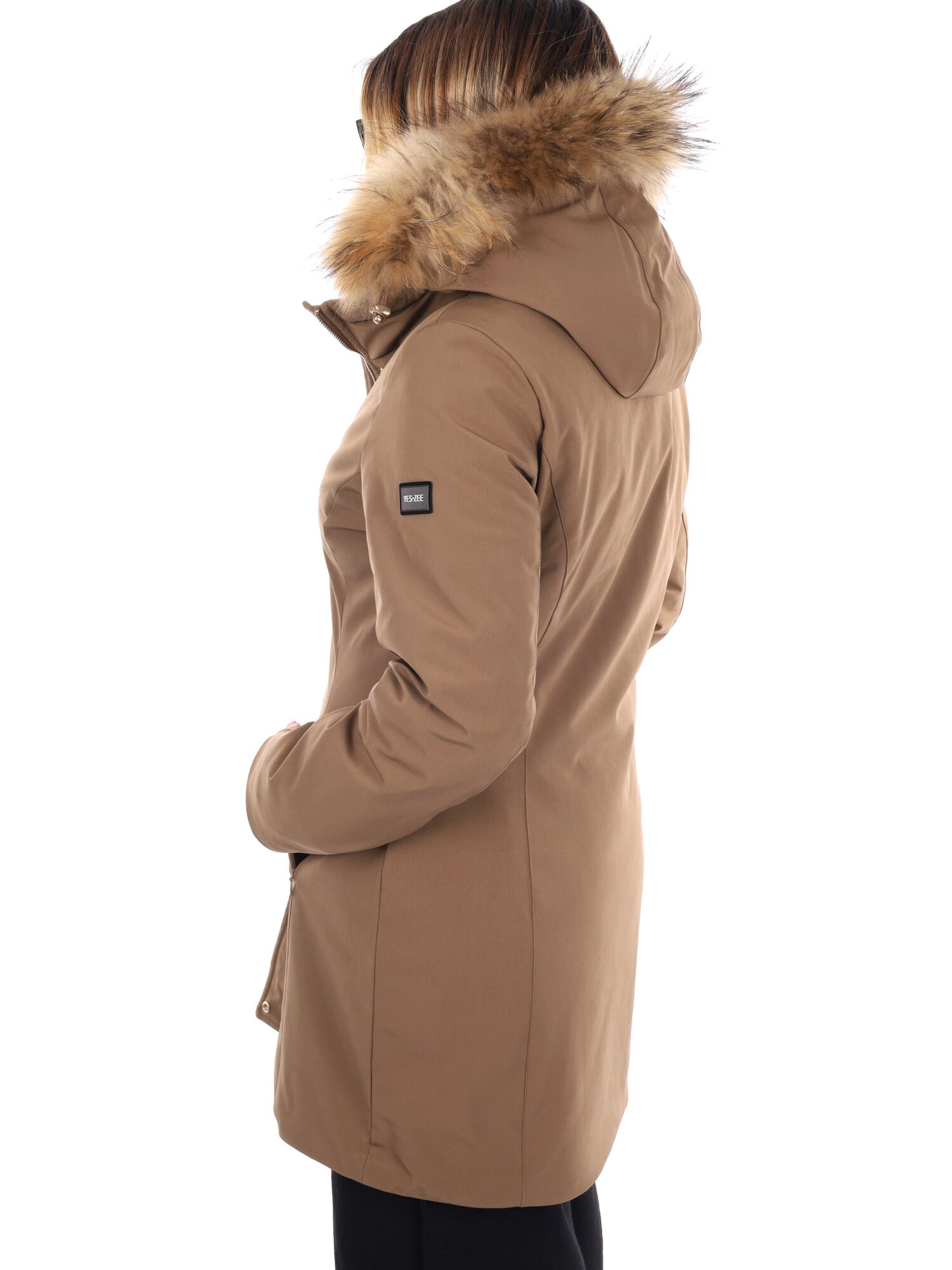 GIACCONE IDROREPELLENTE CON CAPPUCCIO YES ZEE DA DONNA CAMMELLO