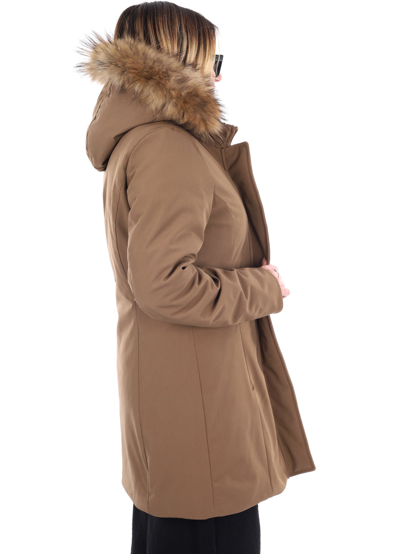 GIACCONE IDROREPELLENTE CON CAPPUCCIO YES ZEE DA DONNA CAMMELLO