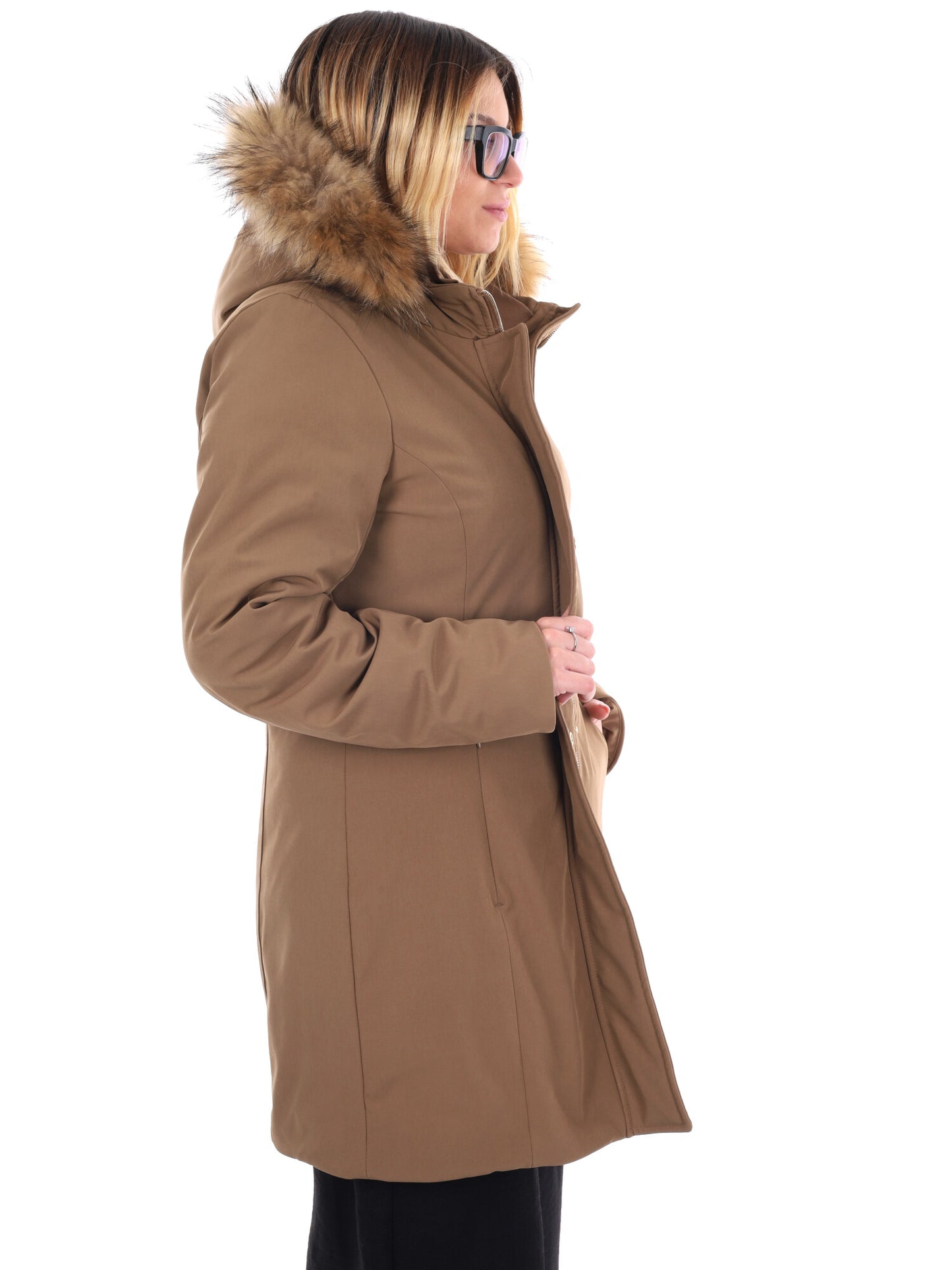 GIACCONE IDROREPELLENTE CON CAPPUCCIO YES ZEE DA DONNA CAMMELLO