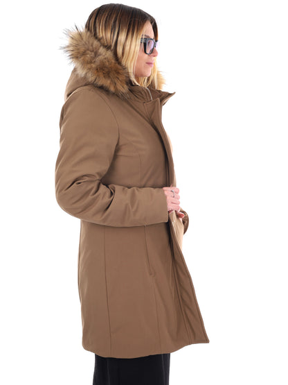 GIACCONE IDROREPELLENTE CON CAPPUCCIO YES ZEE DA DONNA CAMMELLO