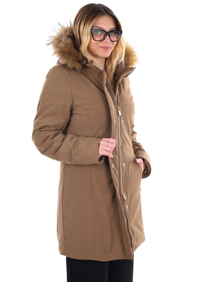 GIACCONE IDROREPELLENTE CON CAPPUCCIO YES ZEE DA DONNA CAMMELLO