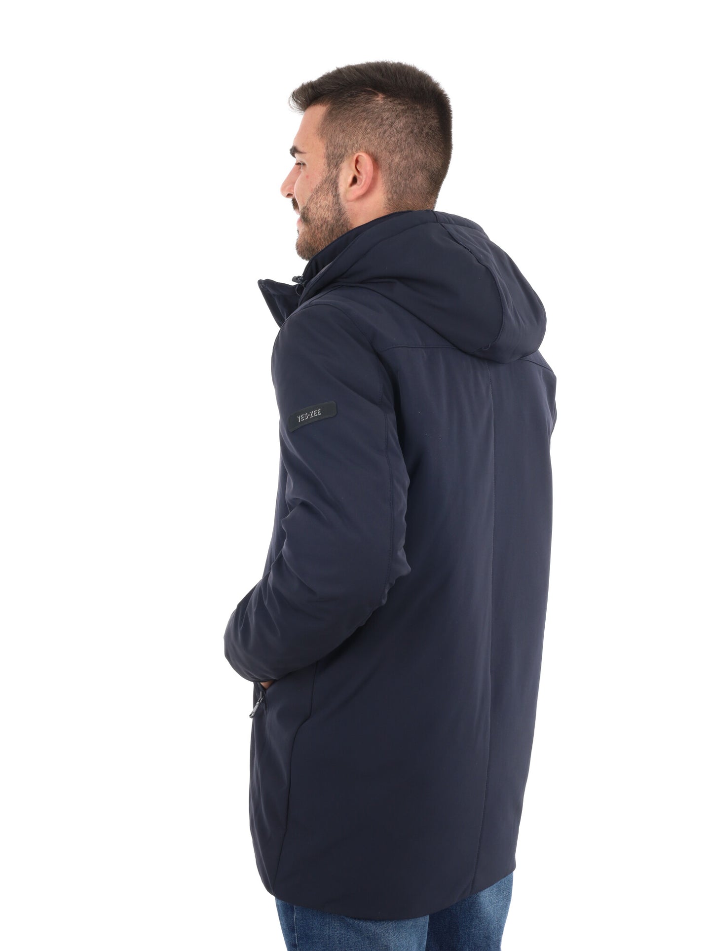 GIACCONE SOFT SHELL CON CAPPUCCIO YES ZEE DA UOMO BLU
