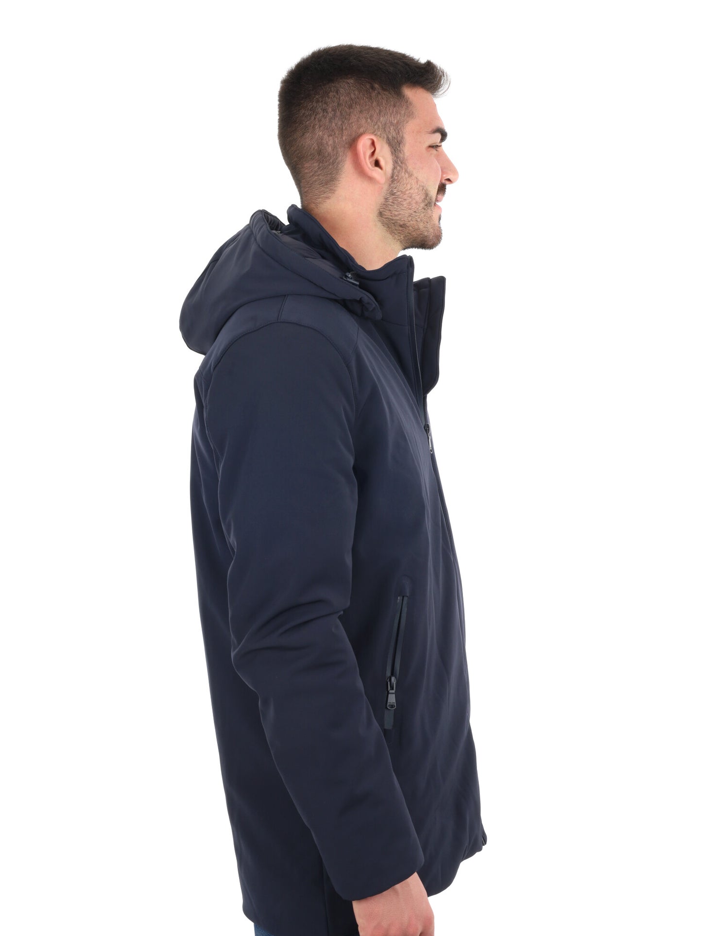 GIACCONE SOFT SHELL CON CAPPUCCIO YES ZEE DA UOMO BLU