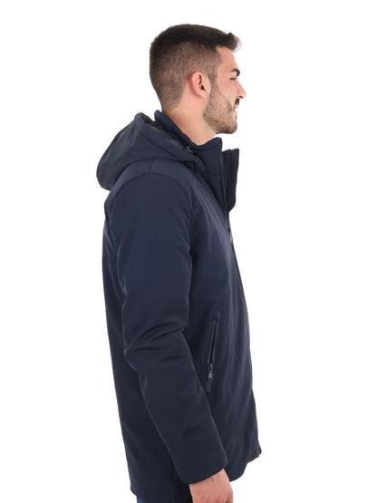 GIACCONE SOFT SHELL CON CAPPUCCIO YES ZEE DA UOMO BLU