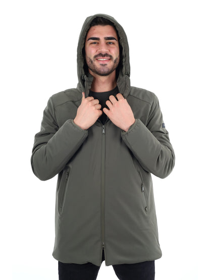 GIACCONE SOFT SHELL CON CAPPUCCIO YES ZEE DA UOMO VERDE MILITARE