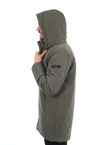 GIACCONE SOFT SHELL CON CAPPUCCIO YES ZEE DA UOMO VERDE MILITARE