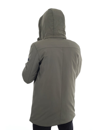 GIACCONE SOFT SHELL CON CAPPUCCIO YES ZEE DA UOMO VERDE MILITARE