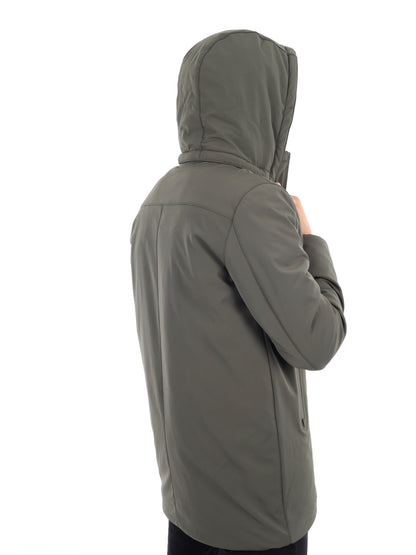 GIACCONE SOFT SHELL CON CAPPUCCIO YES ZEE DA UOMO VERDE MILITARE