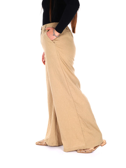 Pantalone Yes-Zee elegante in colore fango donna
