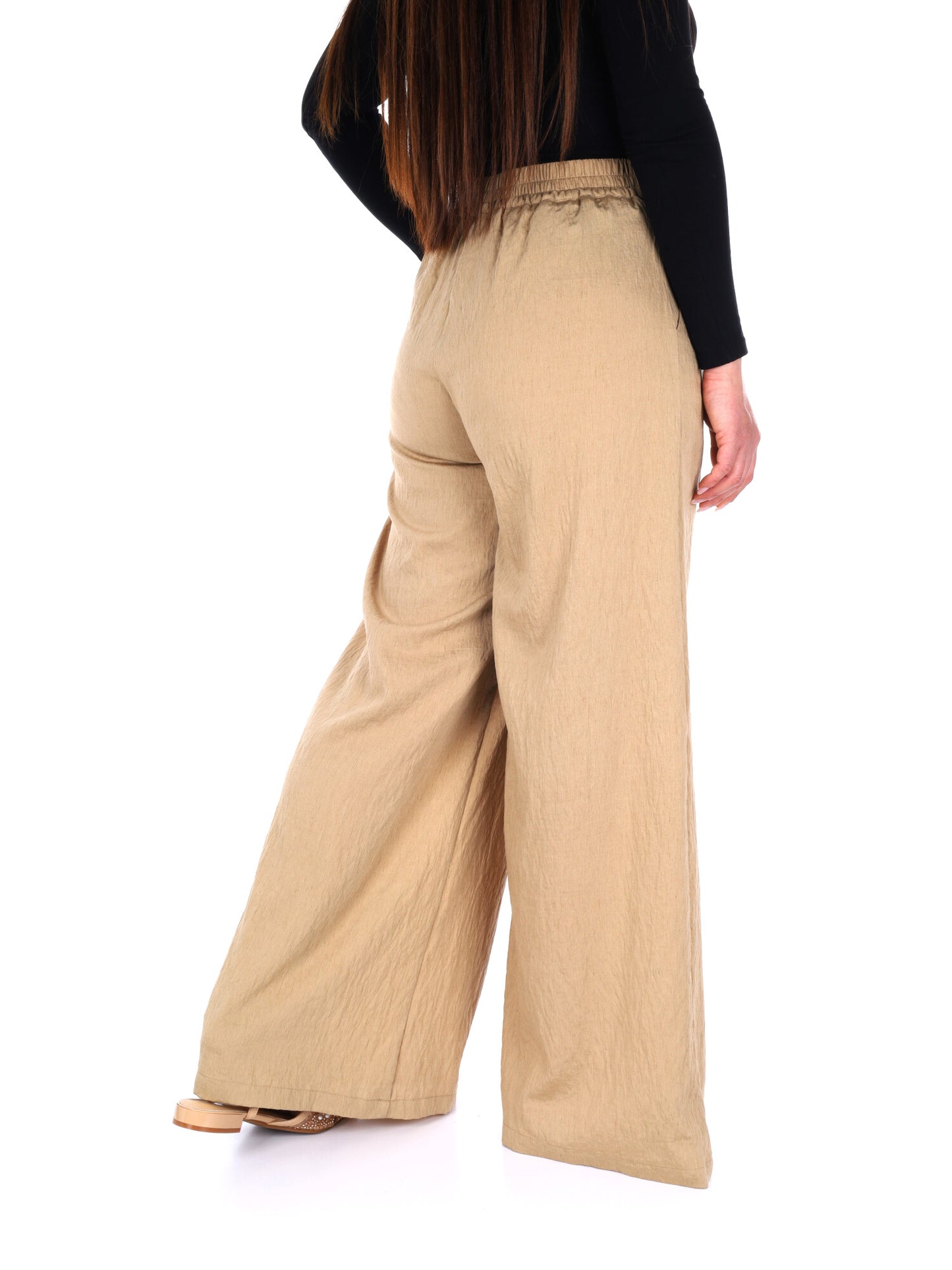 Pantalone Yes-Zee elegante in colore fango donna