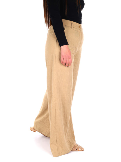 Pantalone Yes-Zee elegante in colore fango donna