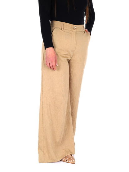 Pantalone Yes-Zee elegante in colore fango donna