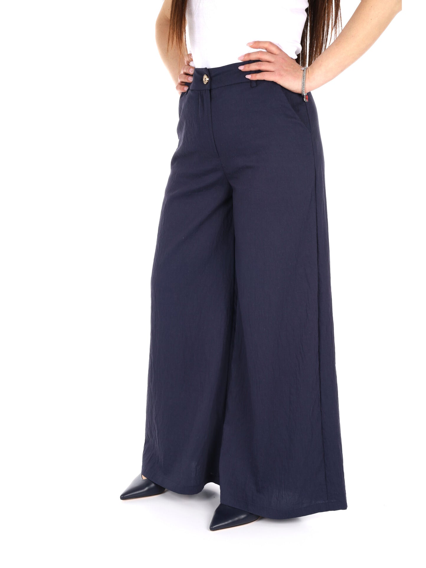 Pantaloni Yes-Zee donna in blu per la primavera-estate