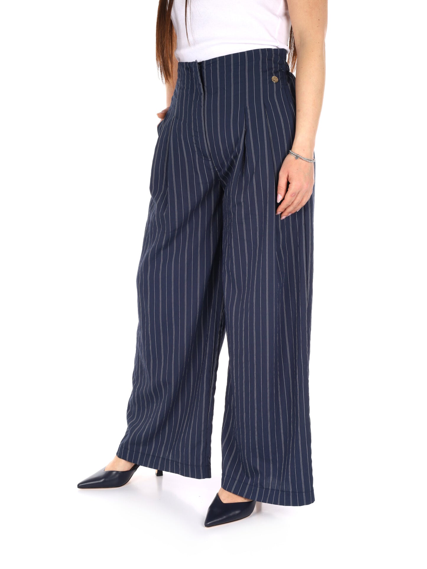 Pantaloni Yes-Zee donna blu per la primavera-estate