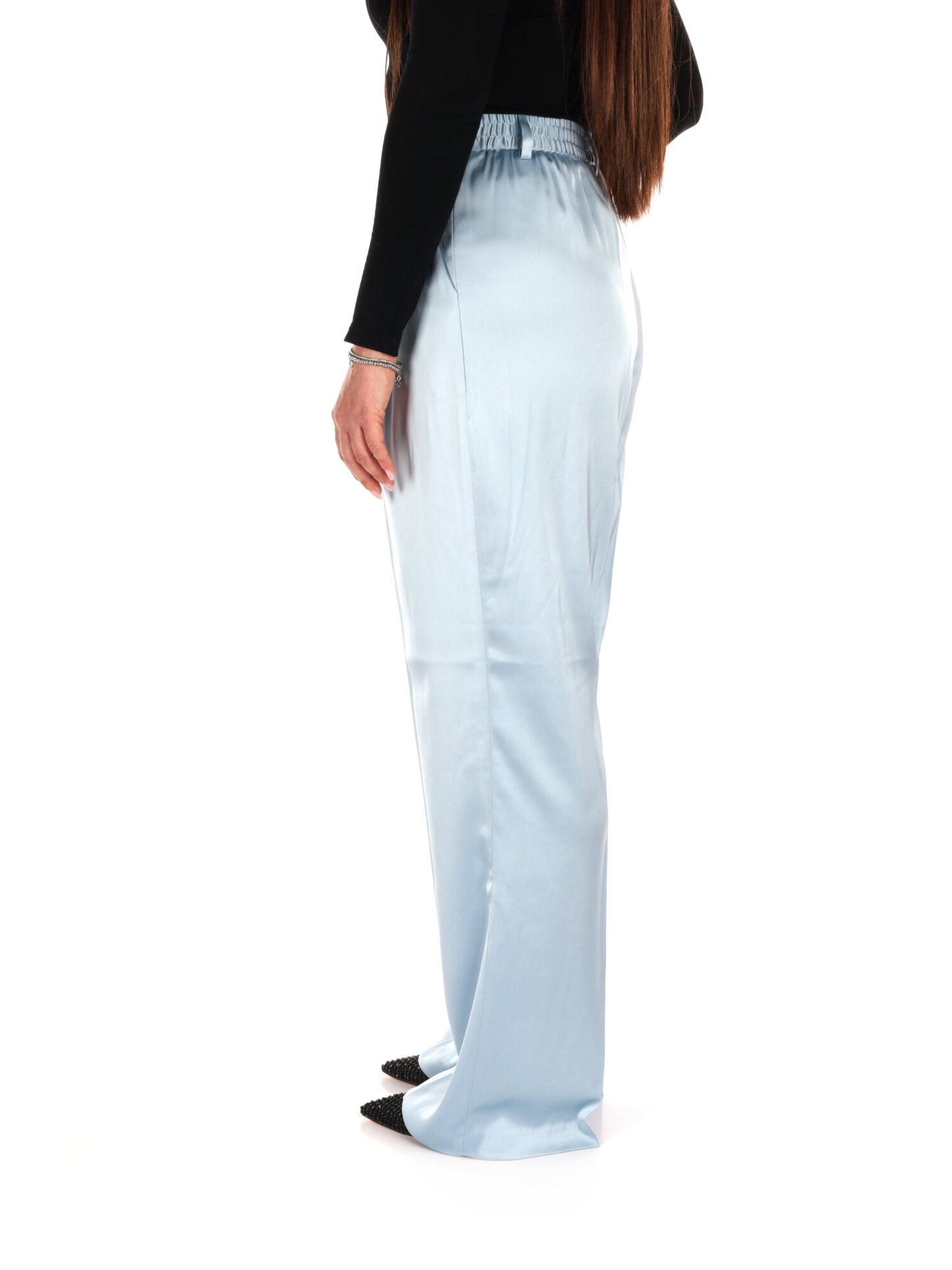 Pantaloni casual Yes-Zee donna azzurri per la primavera-estate