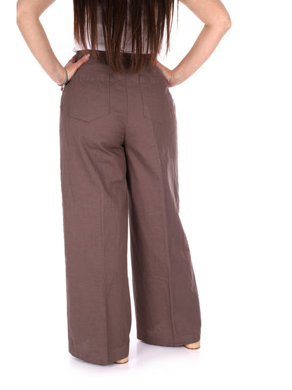Pantaloni Yes-Zee donna in marrone, stile confortevole e versatile