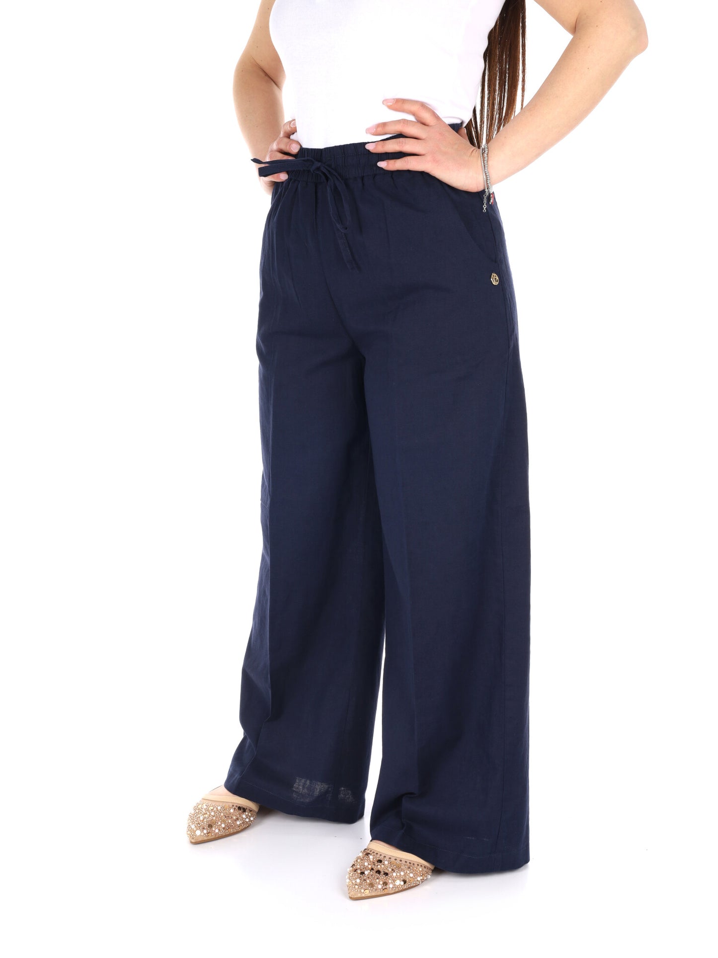 Pantaloni Yes-Zee in blu donna per tutti i giorni