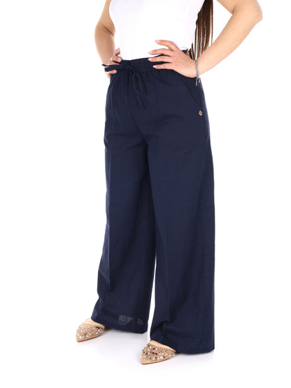 Pantaloni Yes-Zee in blu donna per tutti i giorni
