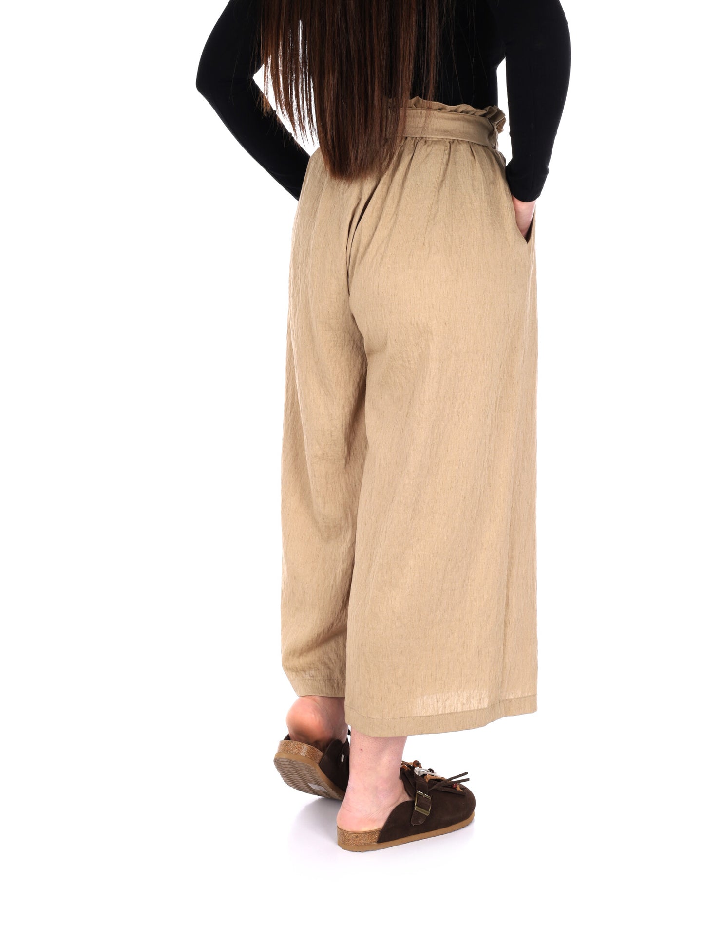 Pantaloni Yes-Zee Capri donna in fango per la primavera-estate