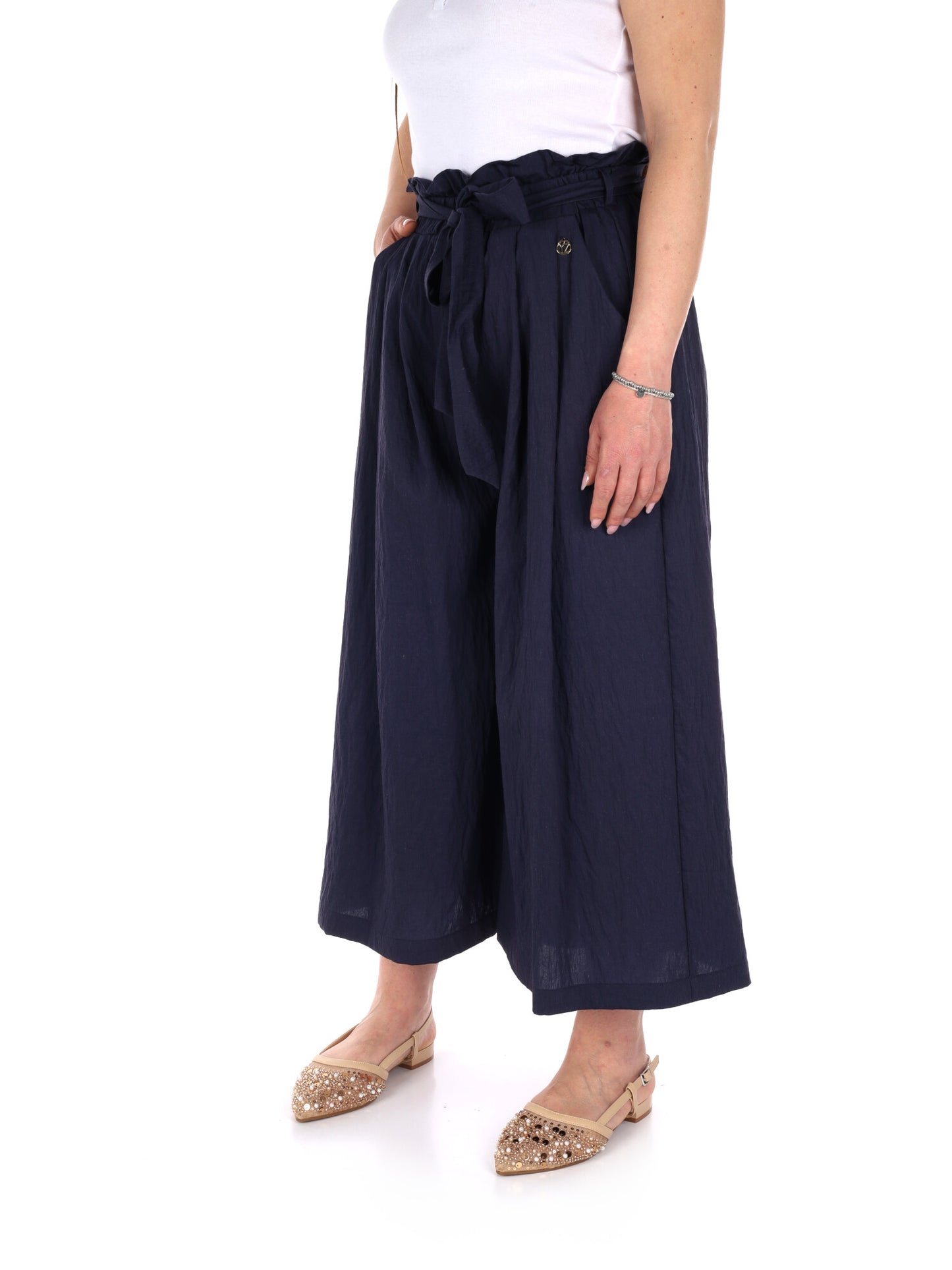 Pantaloni Capri Yes-Zee donna blu per la primavera