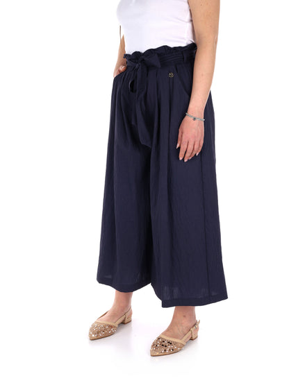 Pantaloni Capri Yes-Zee donna blu per la primavera